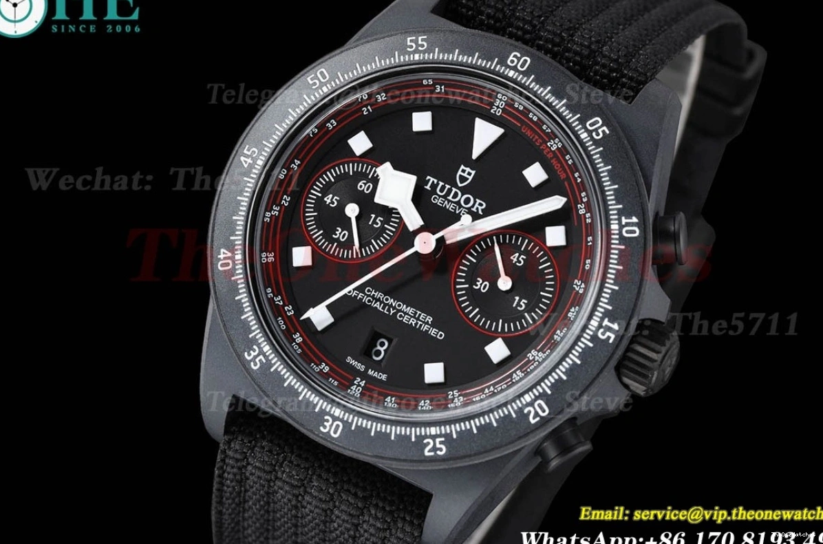 M+F Pelagos TI Chrono Black FXD NY Car A7750 43mm Dial 0119